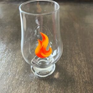 Potawatomi Casino Brandy/Cognac Glass Tumbler with Orange Flame Design